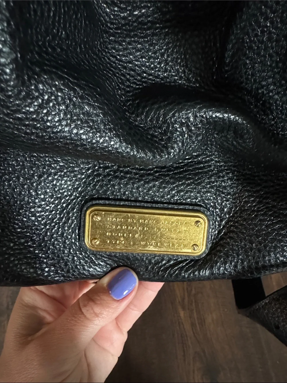 Marc Jacobs Black Pebbled Leather Hobo with Gold Hardware